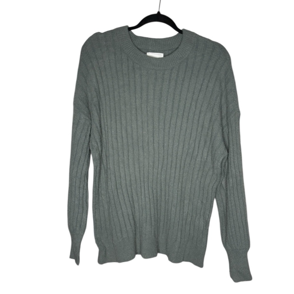 NWT Aerie super-soft sage green oversized ribbed pullover sweater size XS - Picture 2 of 4